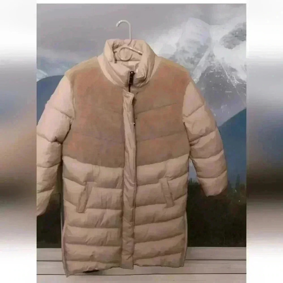 Bernie Bernardo midi coat with teddy bear scent beige US Sz Small - Picture 1 of 10